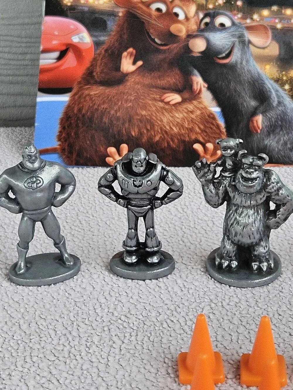 Monopoly Disney Pixar Edition Pewter 6 Playing Tokens Cones Replacement Parts